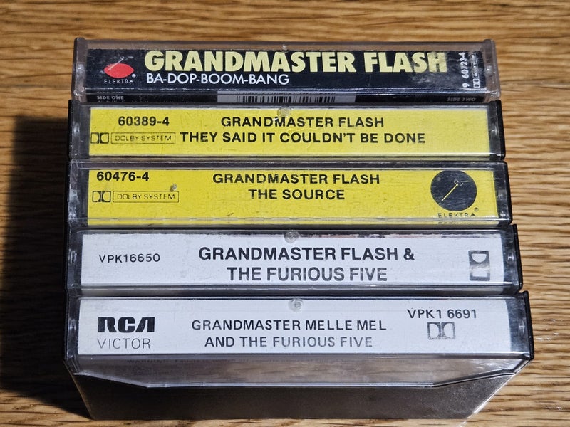 Grandmaster Flash, Melle Mel cassette tape collection. Carousel 2