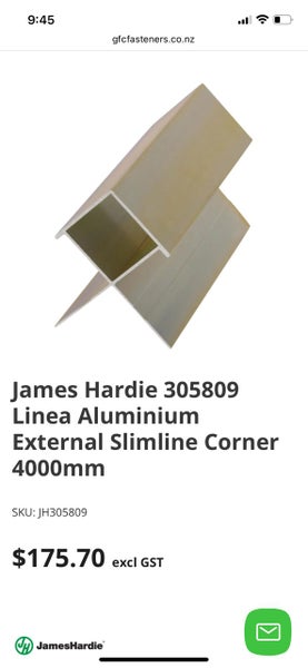 James Hardie Alum Linea Ext Slimline Corner 4000mm Carousel 1