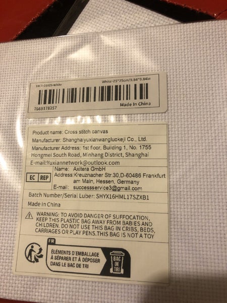 18cnt white Aida fabric Carousel 1