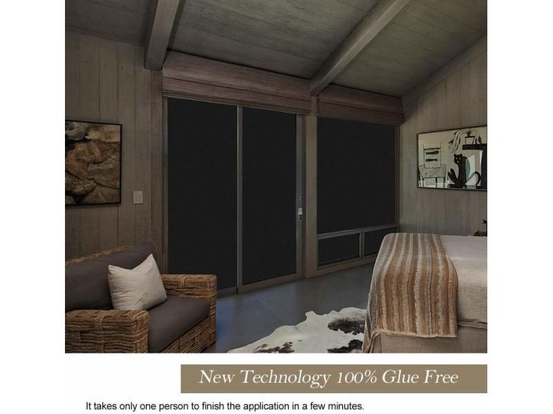 Static Cling Total Blackout Window Film UV Sun Blocking Window Darkening Film Carousel 1