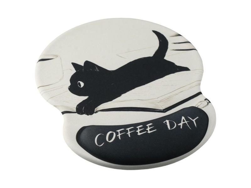 Cute Cat Ergonomic Mouse Pad Black Gel Non-Slip Wrist Rest Pad With Wrist Rest Carousel 2