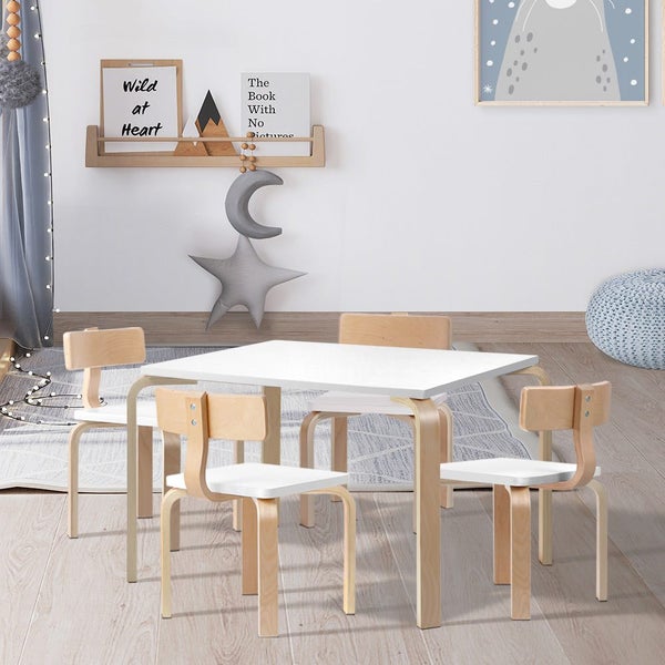 Keezi 5PCS Kids Table and Chairs Set Activity Toy Play Desk Carousel 8