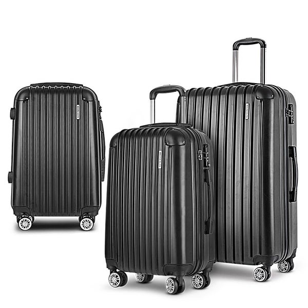 Wanderlite 3pcs LuggageTrolley Set Travel Suitcase Storage Organiser Carry On... Carousel 1
