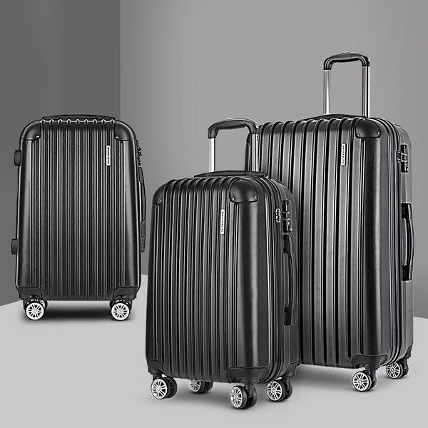 Wanderlite 3pcs LuggageTrolley Set Travel Suitcase Storage Organiser Carry On... Carousel 8