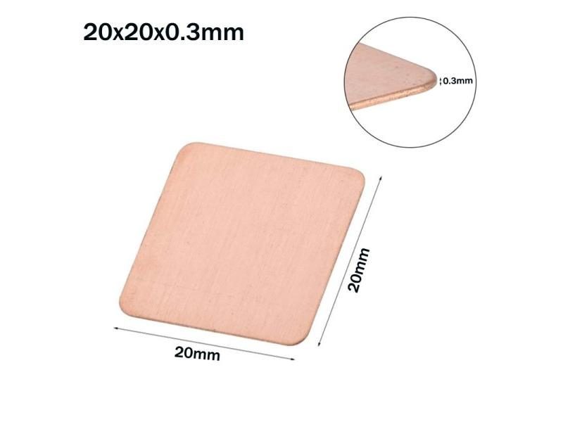 5Pcs 0.3mm-2mm Thickness Laptop Copper Sheet Plate Strip Shim Thermal Pad Carousel 1