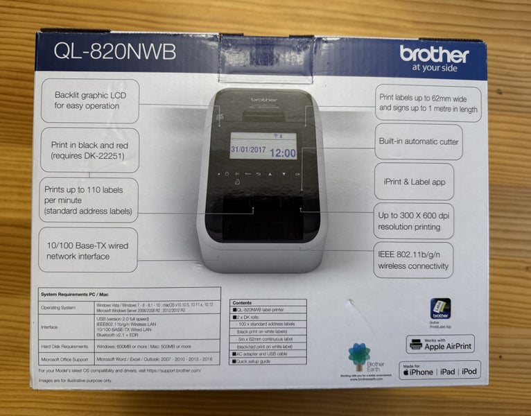 Brother QL820NWB - Wifi and Bluetooth Label Printer - New Carousel 2