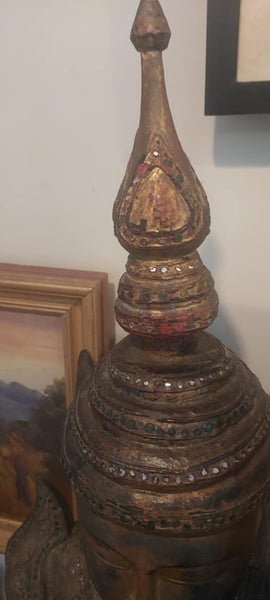 2 x Antique life size Jewel encrusted Praying Thai Buddhas Carousel 2