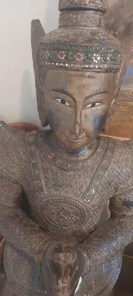 2 x Antique life size Jewel encrusted Praying Thai Buddhas Carousel 16