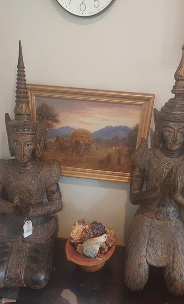 2 x Antique life size Jewel encrusted Thai Buddhas Carousel 1