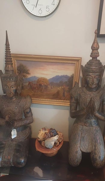 2 x Antique life size Jewel encrusted Praying Thai Buddhas Carousel 1