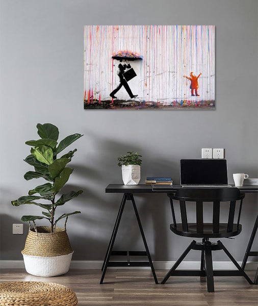 Framed $1 RESERVE 1 Panel Canvas Art Print - Abstract Carousel 2