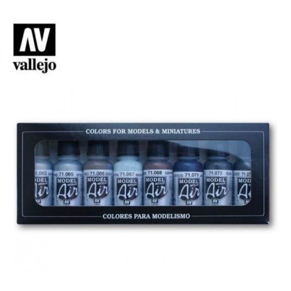 Vallejo - Model Air - Metallic Colours 8 Colour Set64366622277122110