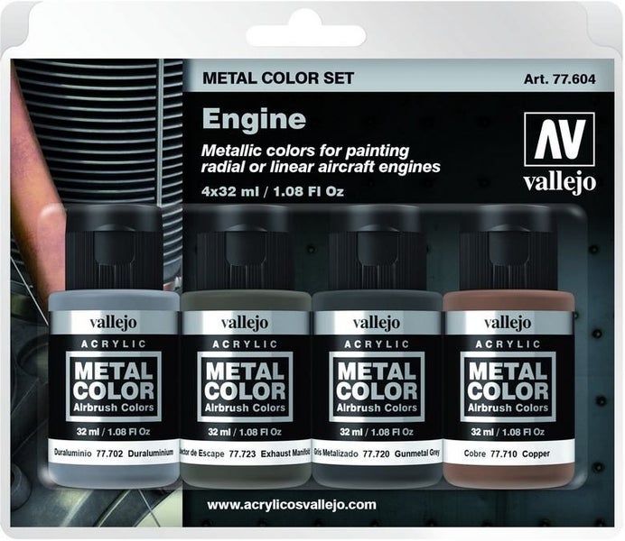Vallejo - Metal Colour - Engine 4 Colour Acrylic Paint Set64366519284226110