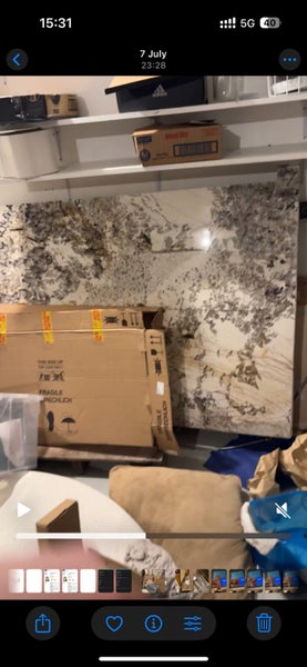 Marble Slap bench top - internal lighting - 2000mm x 1130 Carousel 6