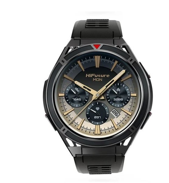 Smart Watch Hi Future Black & Yellow 1.43" Amoled Display Fitness Monitoring Carousel 1