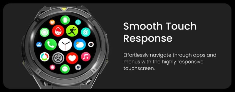 Smart Watch Hi Future Black & Yellow 1.43" Amoled Display Fitness Monitoring Carousel 9