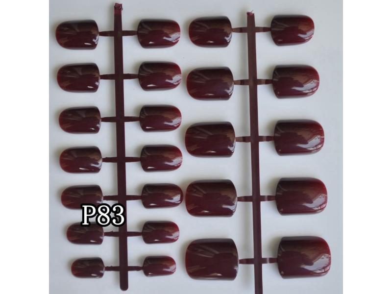 Fashion Middle Flat Top False Nail Tips For Finger Nails Candy Maroon Red Carousel 1