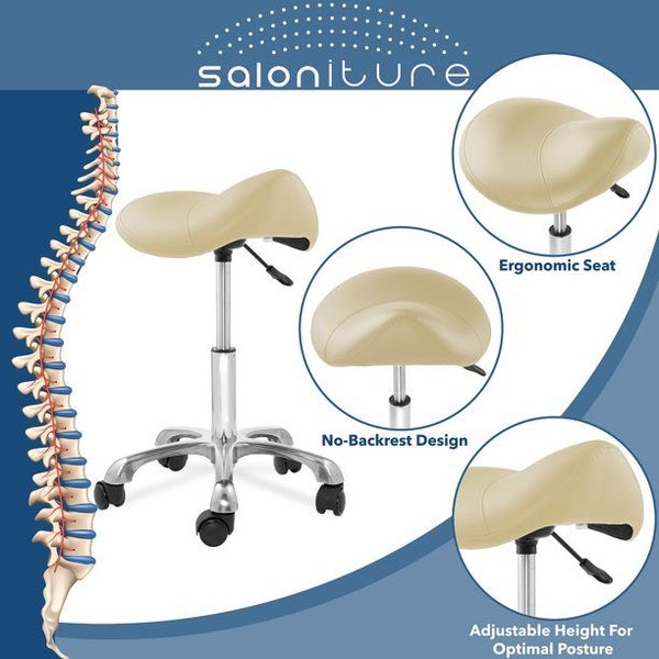 SALON CHAIR SWIVEL COSMETIC STOOL 360° ROTATABLE Carousel 2