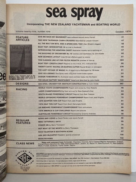 VINTAGE MAGAZINE: Sea Spray - October 1974 - Vol. 29, No. 9 Carousel 5