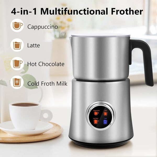 Milk Frother 4 in 1 Milk Frother and Steamer, Automatic Warm and Cold Foam Maker Carousel 1