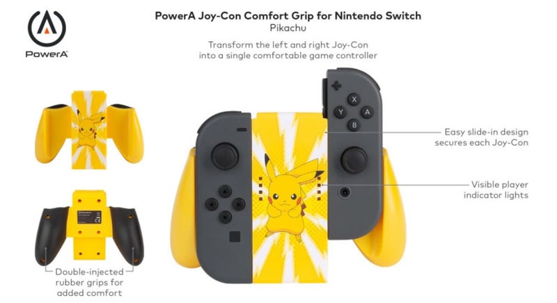 Nintendo PowerA Joy-Con Comfort Grip Pikachu Comfortable Game Play Anywhere64198870116481111