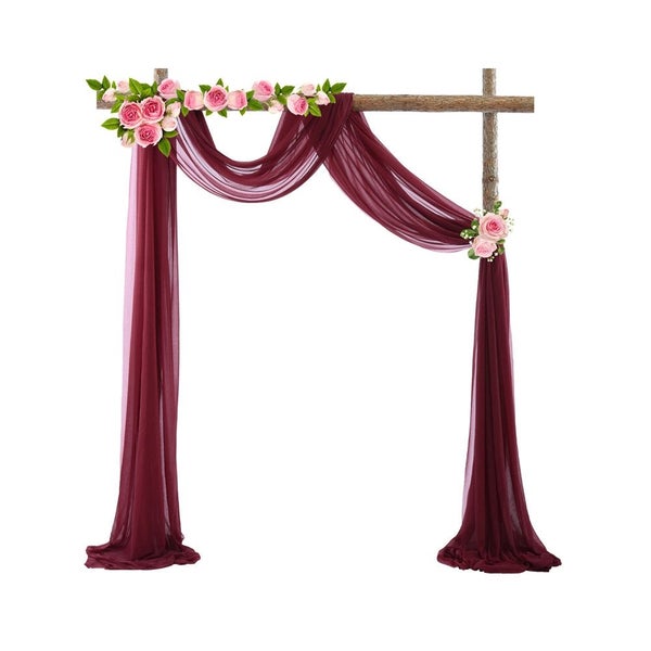 Chiffon Wedding Arch Draping Fabric Backdrop Curtain Drape Tulle Wedding Cere Carousel 1