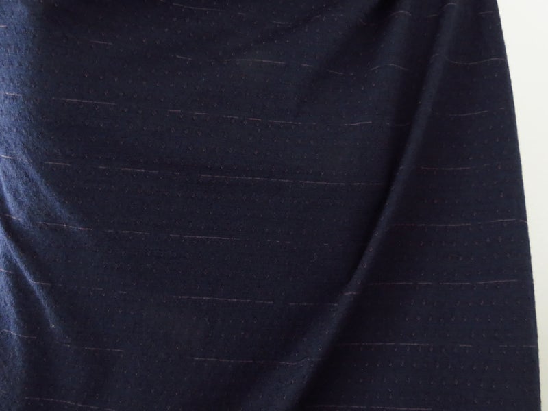 1.5m Plimco Navy Pink Stripe Star Eyelet 98.7% Merino 1.3% nylon 150g Carousel 20