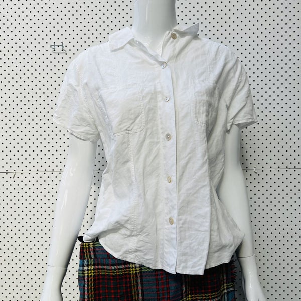 100% linen / shortsleeved white shirt / s Carousel 6