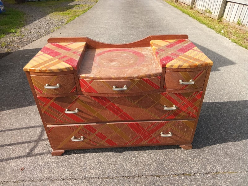 art deco solid wood drawers -- oak ?? Carousel 1