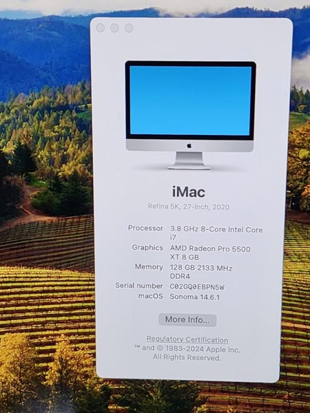 Apple iMac 2020 Retina 5K 27" - 128 Ram Intel Core i7 3.8GHz - 512GB Storage. Carousel 2