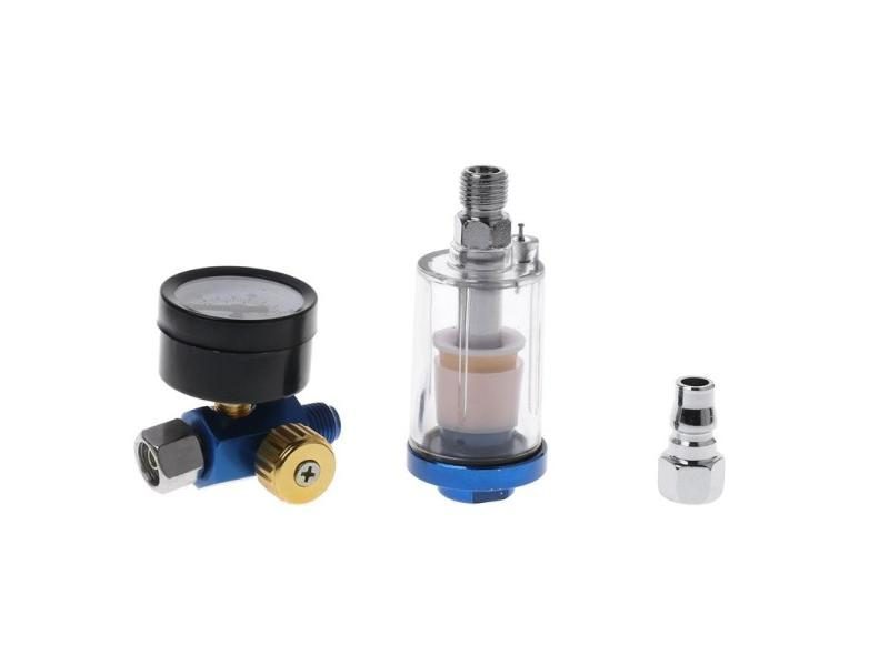 Spray Paint Gun Air Regulator Gauge In-line Air Oil Water Separator Filter Kit Carousel 1