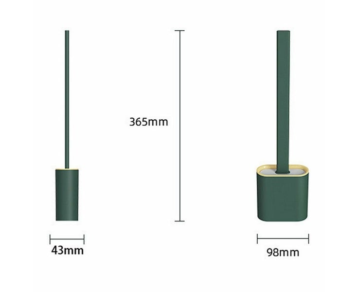 2 Pack Silicone Toilet Cleaning Brush with Holder Carousel 6