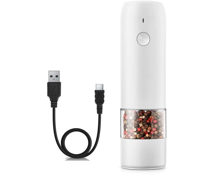 Electric Pepper or Salt Grinder - One-Handed - Modern Style - Automatic Black Carousel 1