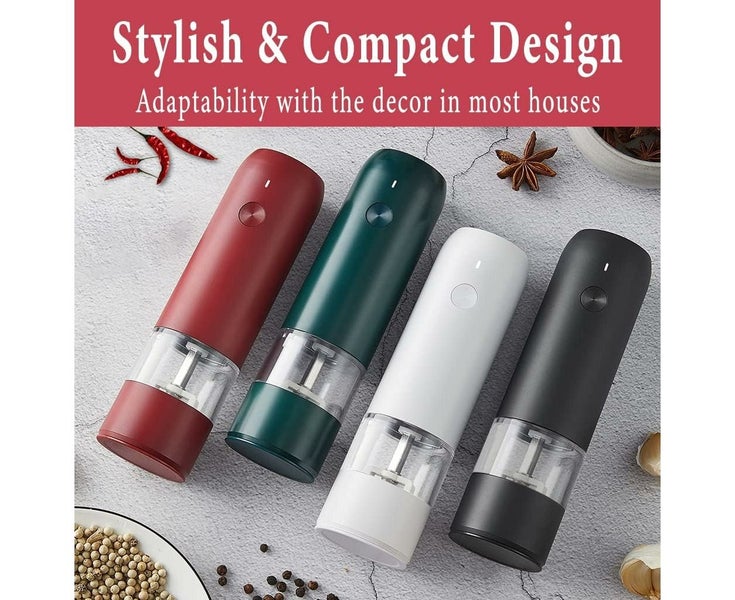 Electric Pepper or Salt Grinder - One-Handed - Modern Style - Automatic Black Carousel 5