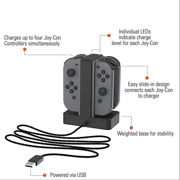 Nintendo Switch Joy-Con PowerA Charging Dock Charges Up To 4 Joy Con Controllers63617460114563111