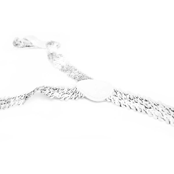 SEQUIN SUSPENDERS Unisex Adjustable Braces Clip On Elastic Y-Back - White Carousel 2