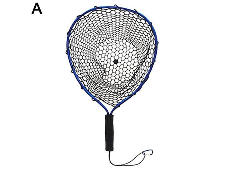 Portable Fishing Net Silicone Fish Landing Net Eva Handle Tools Aluminum Grip Carousel 1