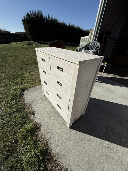 5 Draw White Wash Tallboy Carousel 2