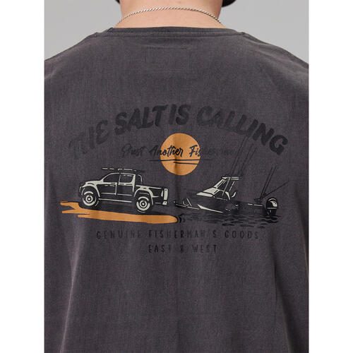 JUST ANOTHER FISHERMAN SALT IS CALLING TANK AGED BLACK Carousel 5