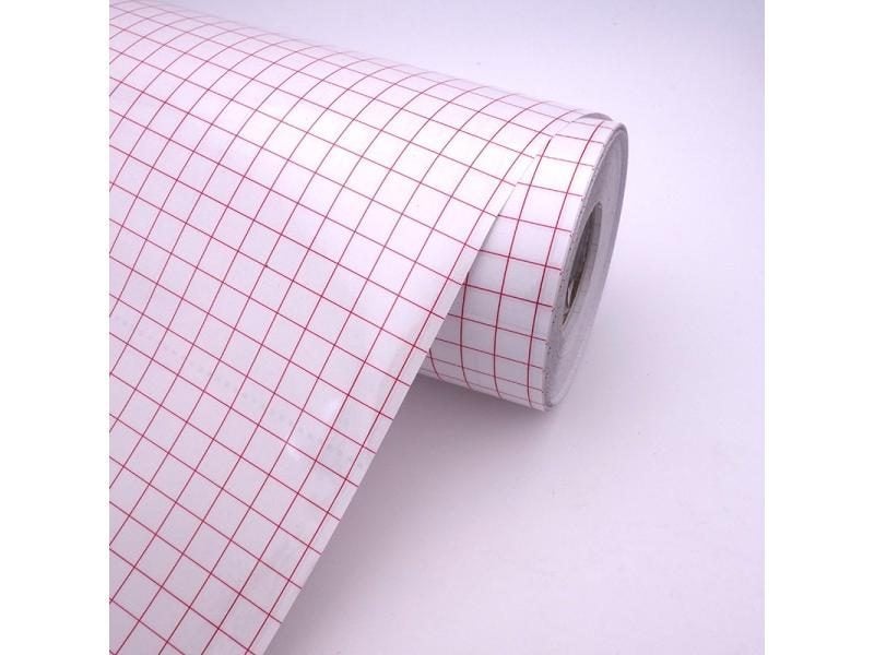 30CM/12 Inch Wide Clear Vinyl Application Tape Blue/Red Alignment Grid For Car Carousel 1