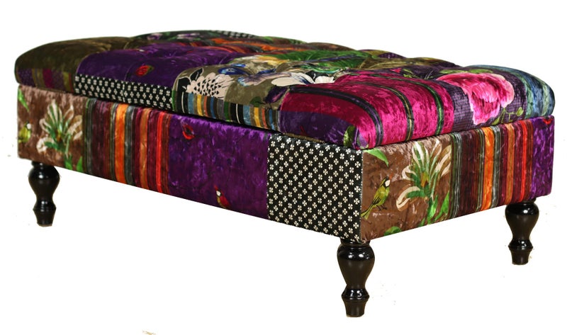 TNC Patchwork Storage Ottoman, 88C Carousel 2