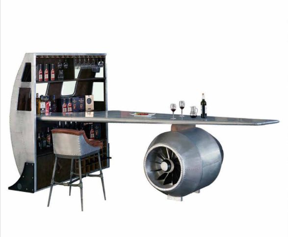 TNC Aviator Bar Table & Cabinet, Aluminum, AT061 Carousel 1
