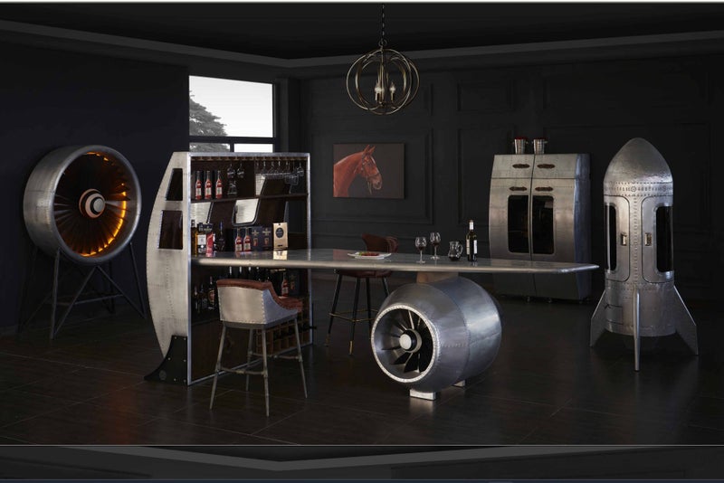 TNC Aviator Bar Table & Cabinet, Aluminum, AT061 Carousel 14