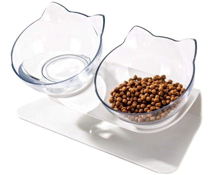 Non-slip Pet Double Bowls With Raised Stand Carousel 1