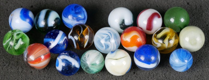 Handful of Vintage / Antique Glass Marbles (Assorted Styles, Patterns, Colours) Carousel 2