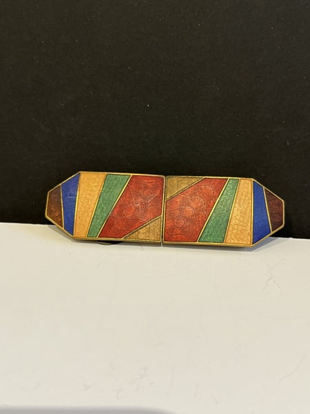 Art Deco Enamel Belt Buckle. Carousel 1