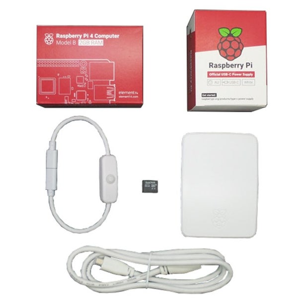 Raspberry Pi 4 Model B 2GB Entry Level Starter Kit Pack White Case Edition with Carousel 2