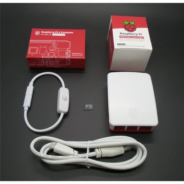 Raspberry Pi 4 Model B 2GB Entry Level Starter Kit Pack White Case Edition with Carousel 4