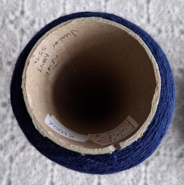 300 gms of wool laceweight 2-ply yarn - navy colour - clean and fresh Carousel 7
