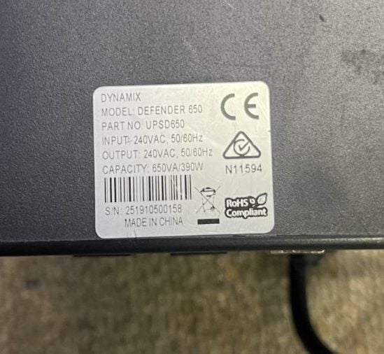 Dynamix Defender 650 UPS Carousel 2
